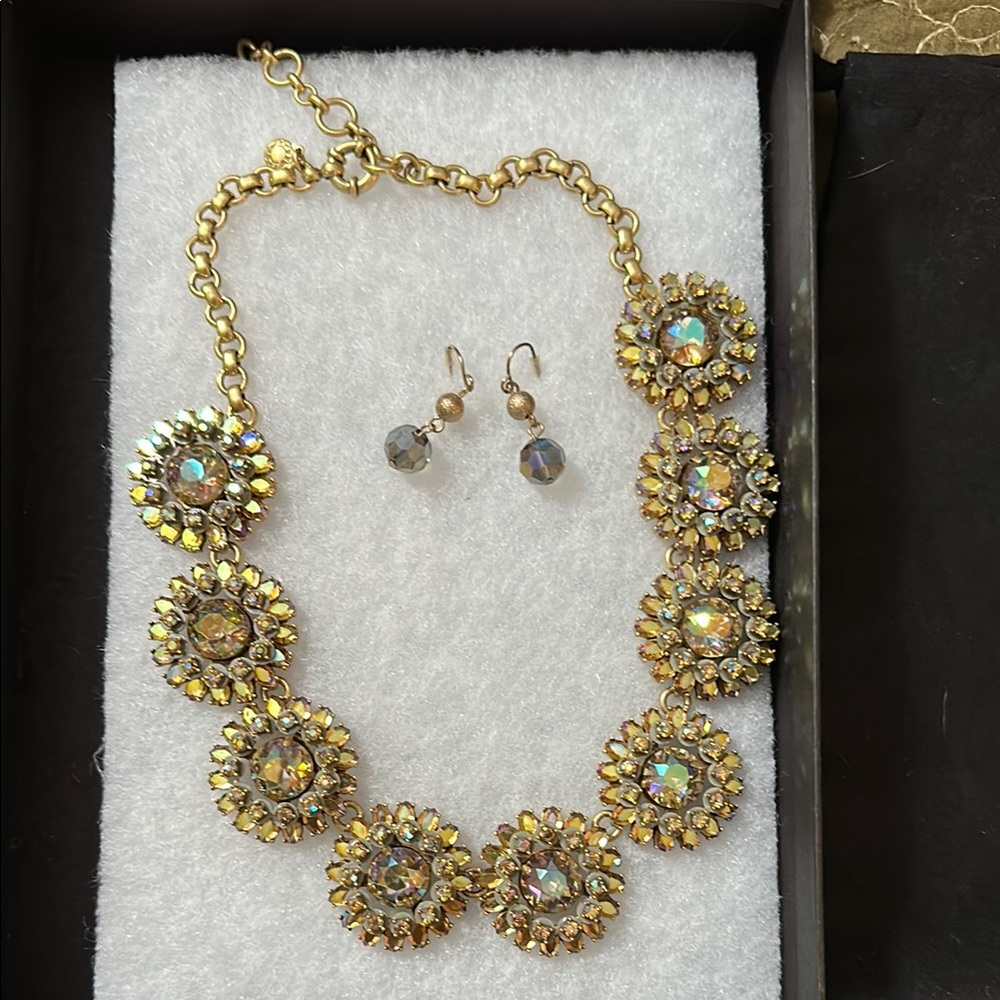 J. Crew Gold Floral Necklace